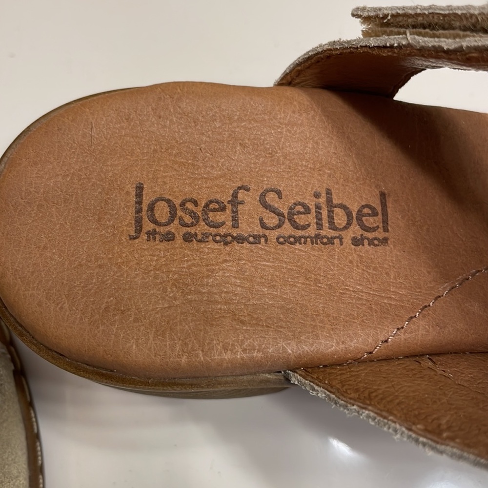 Josef Seibel Leather Belbedere Juna 04 Slide Sandals - Size 8 1/2 - Picture 6 of 9